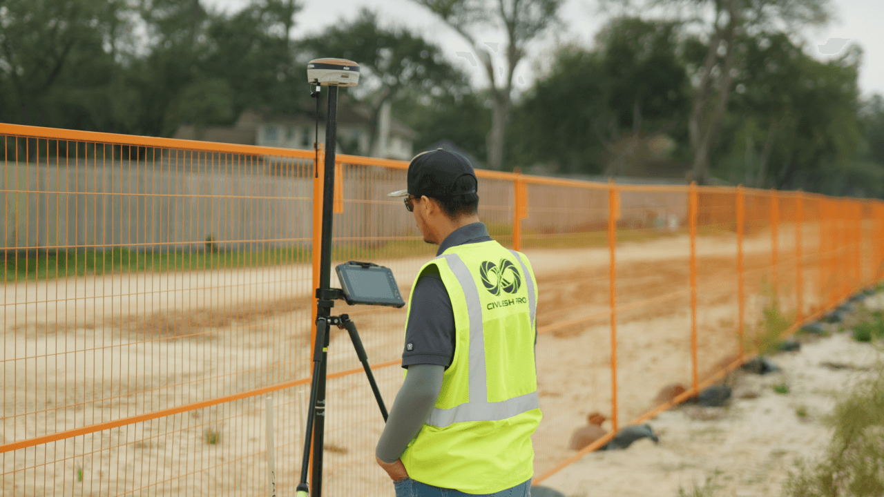Civil Mesh field technician on a jobsite
