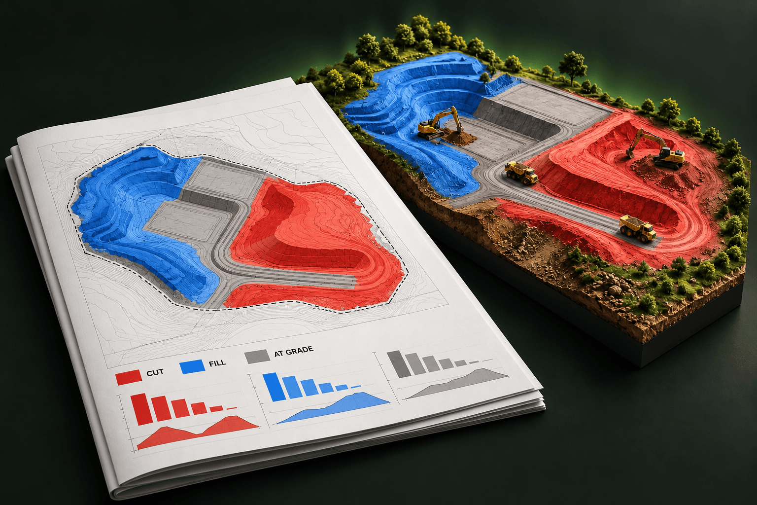 3D illustration of takeoff report