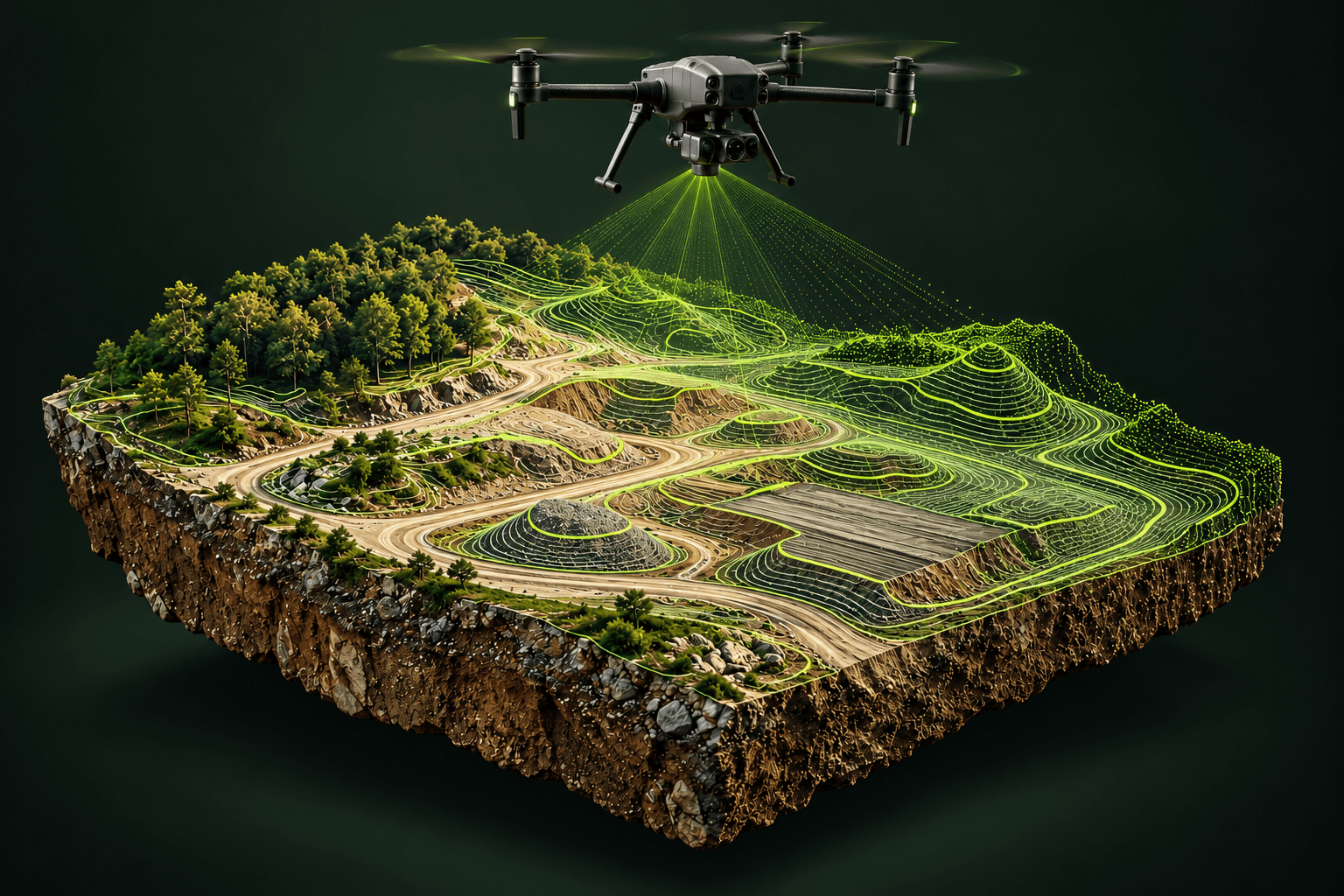 3D illustration of drone topo